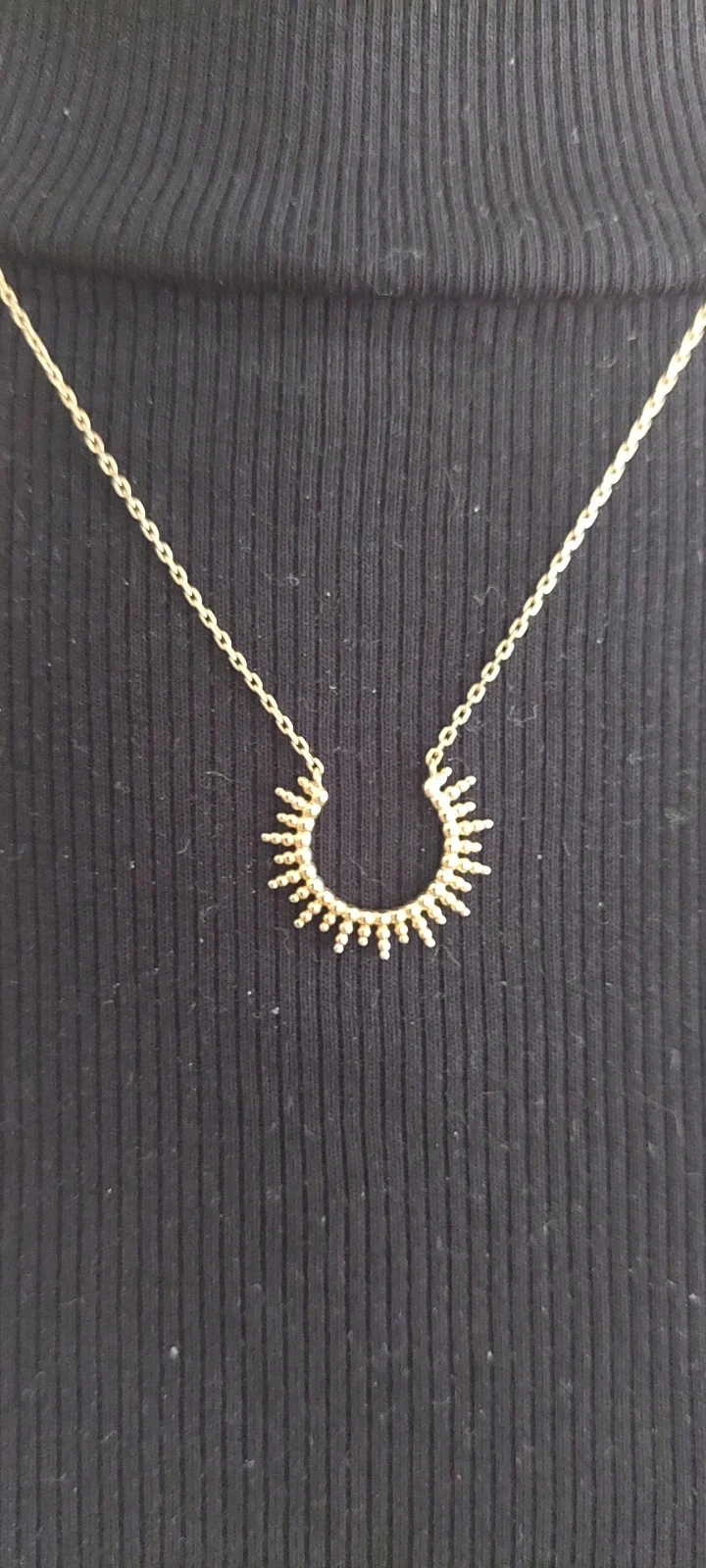Collier Croissant de Lune / Soleil Levant – Plaqué Or 18k – Marque CN Paris – photo 2